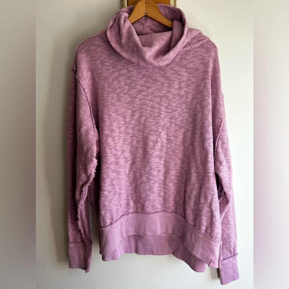 Free People Timmy Turtleneck in Candy Lilac Small NWT *Irregular for dye mark*